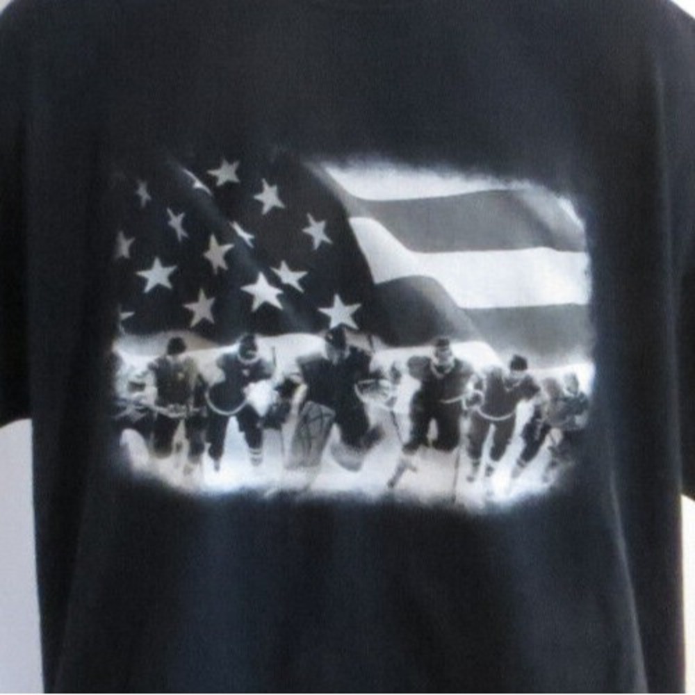 Rare Vtg Black and White USA Olympic Hockey Team Fruit of the Loom HD Size XL